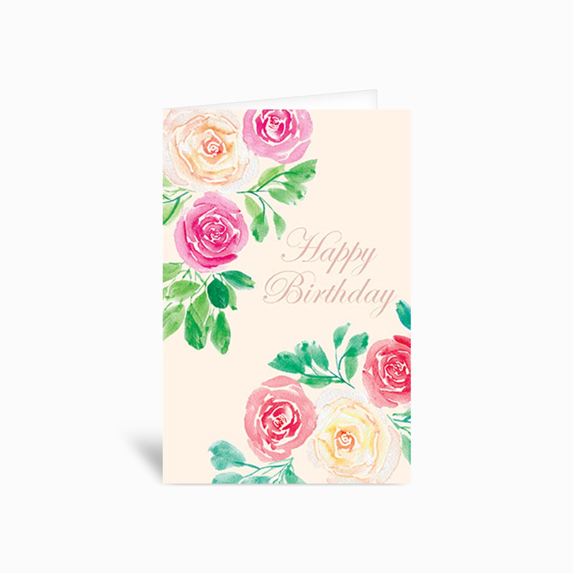 Happy Birthday Roses Greetings Card by Pallo