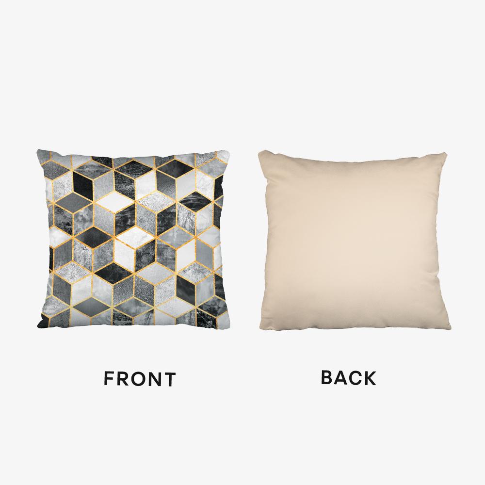 Black And White Cubes Coussin