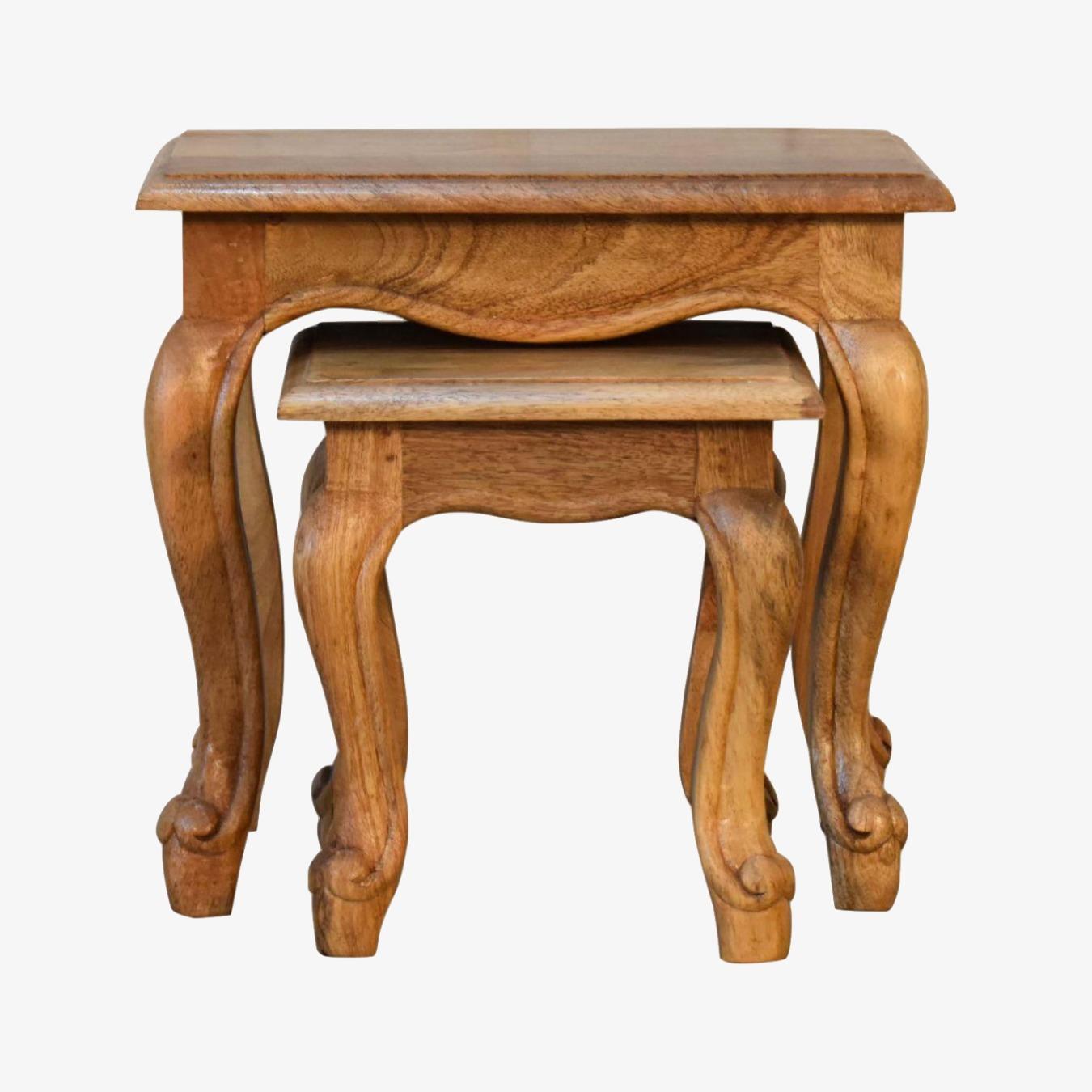 French Style Stool - Oak - Set of 2 by Artisan Furniture