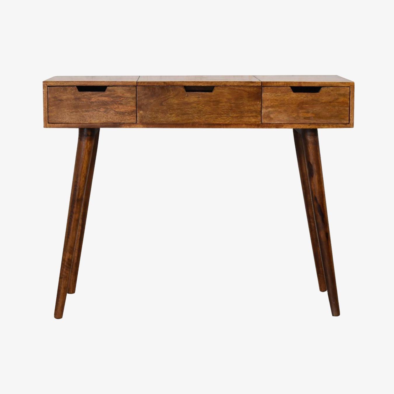 Dressing Table with Foldable Mirror - Chestnut by Artisan Furniture