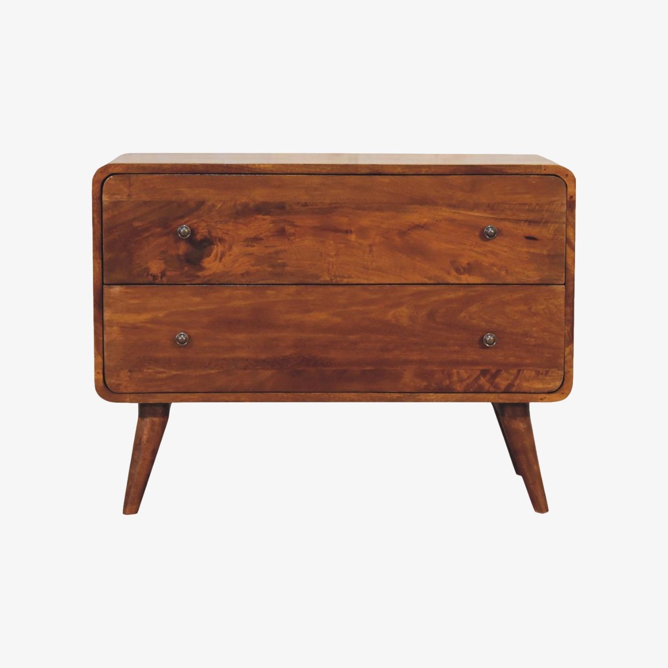 2-Drawer Curved Chestnut Chest by Artisan Furniture