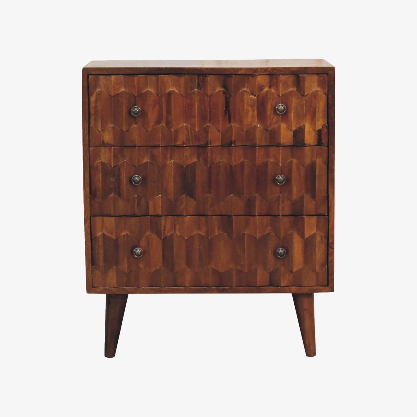 Chestnut Pineapple Carved Chest by Artisan Furniture