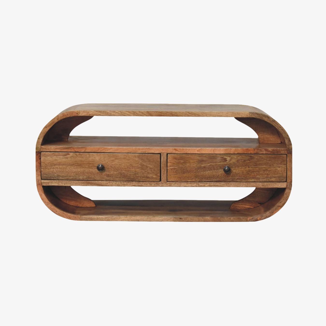 Curved Edge Media Unit with 2 Drawers by Artisan Furniture