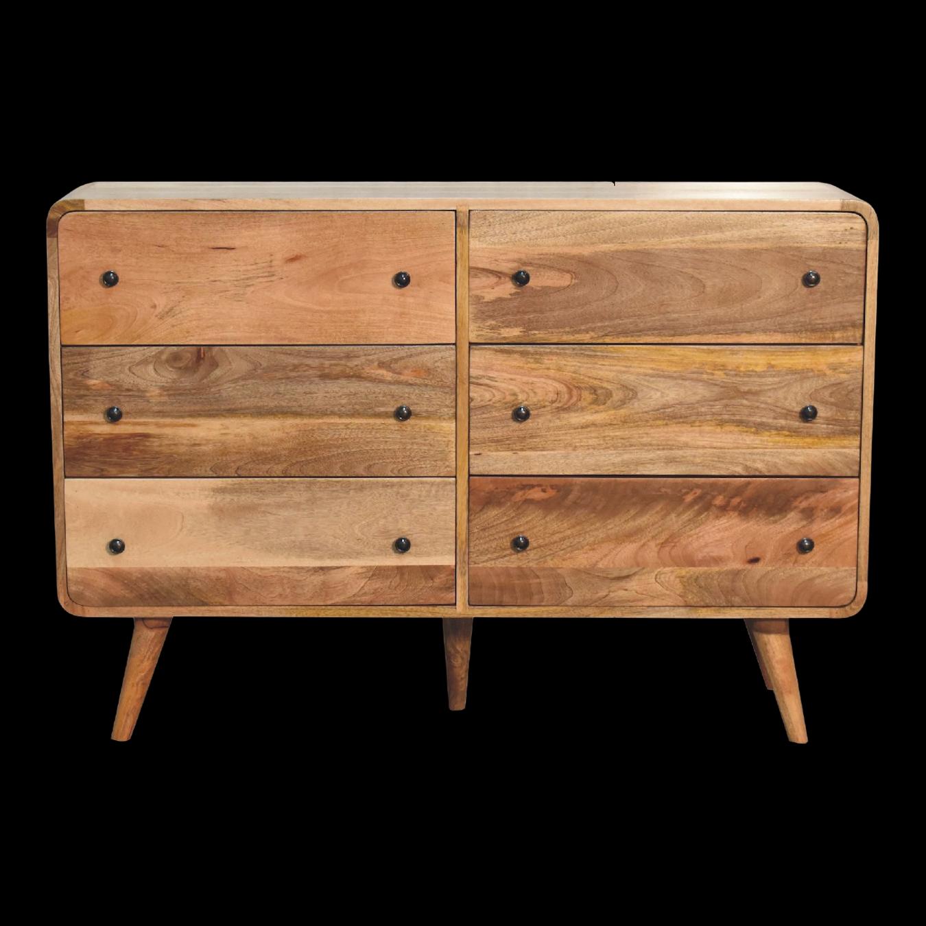 Large Curved Oak-ish Chest by Artisan Furniture