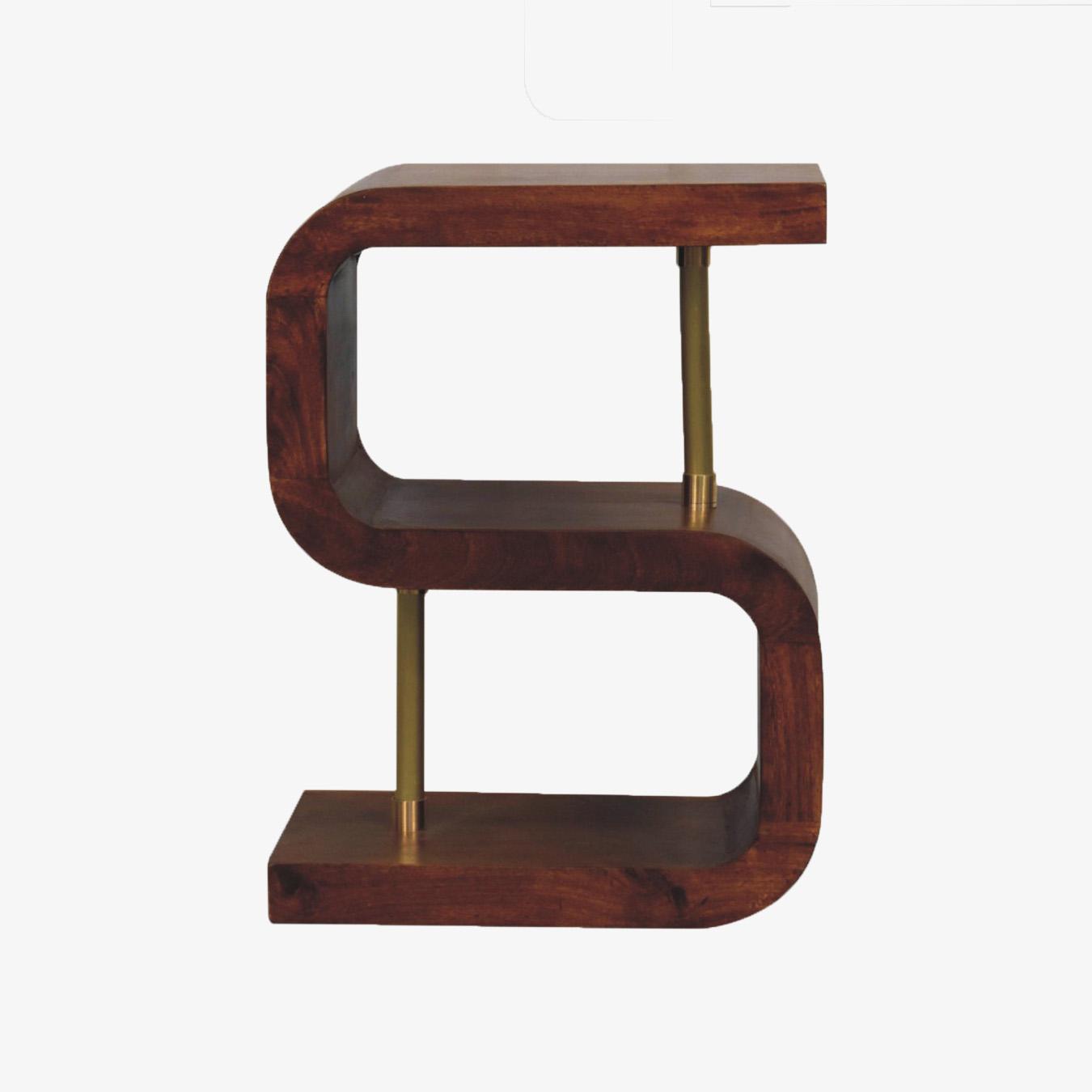 S-curve Brass Bedside by Artisan Furniture