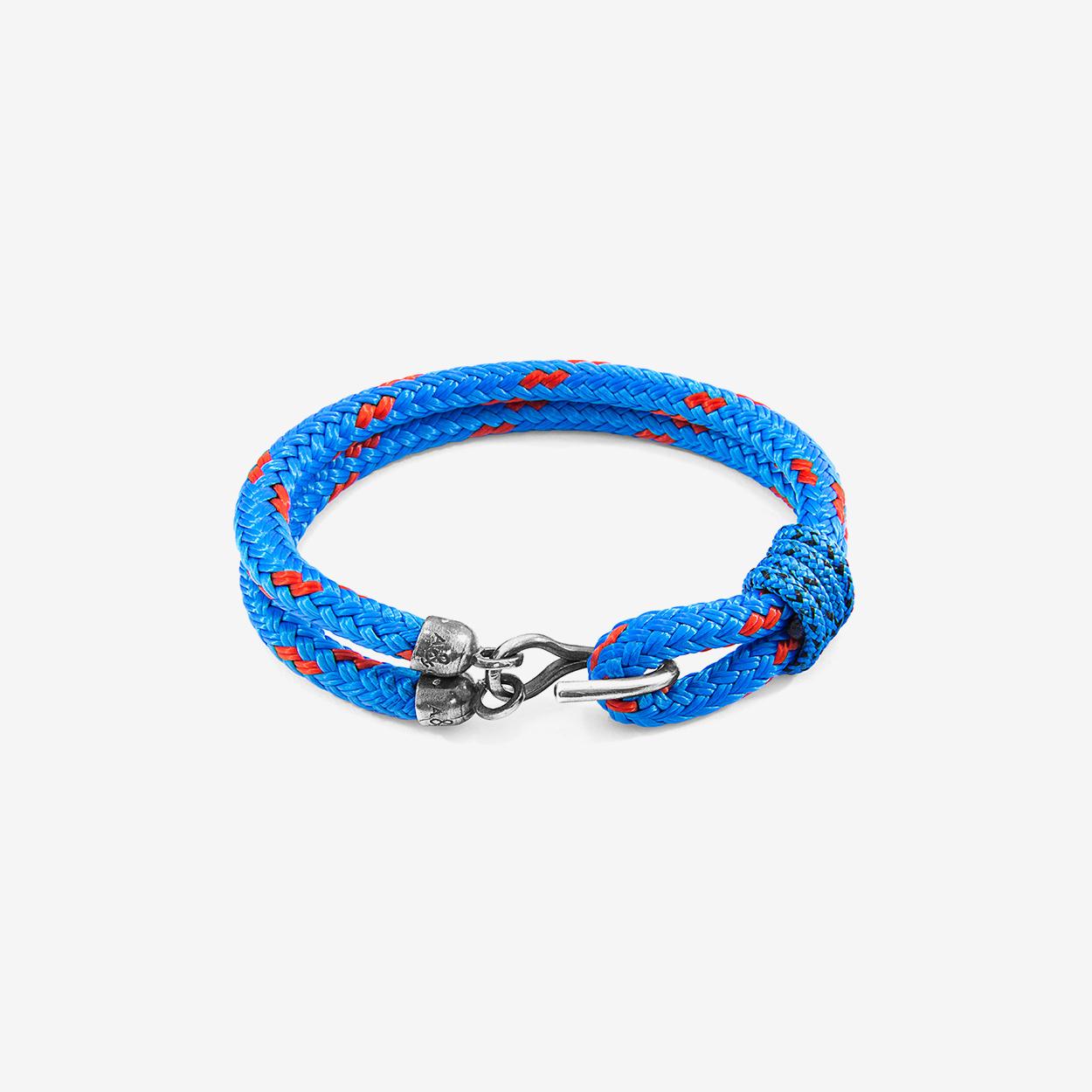 Blue Great Yarmouth Silver and Rope Bracelet by Anchor & Crew