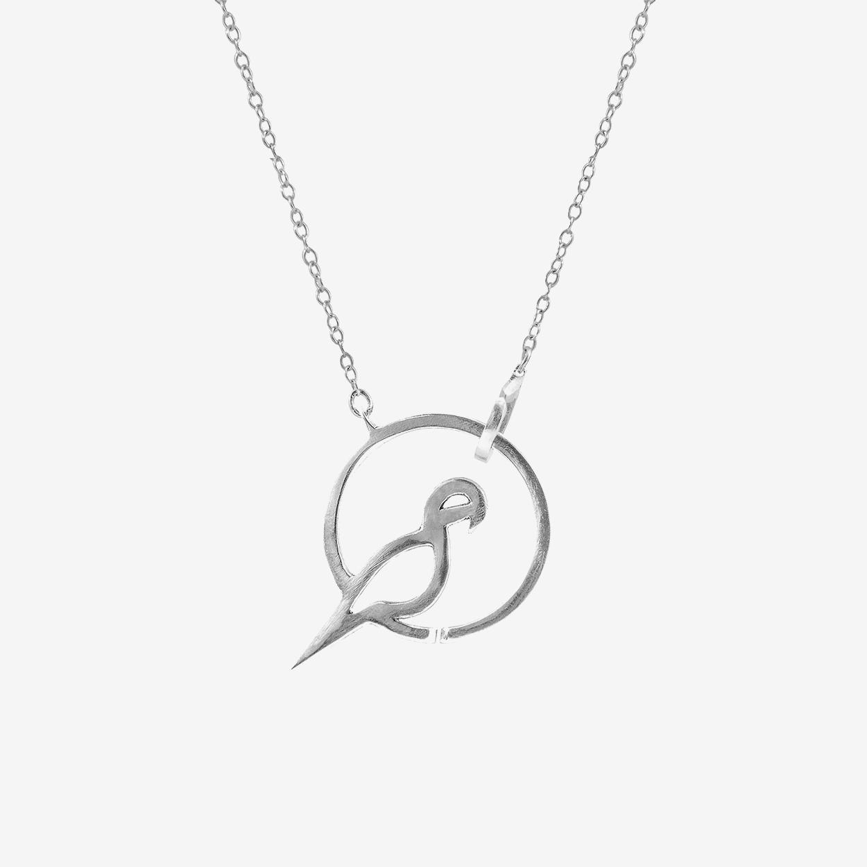Perched Parrot Link Paradise Silver Necklace Pendant by Anchor & Crew