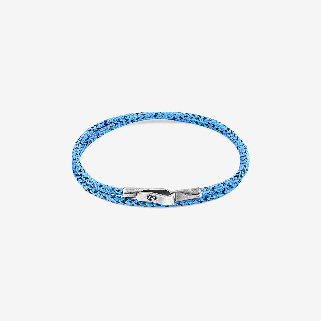 Blue Noir Liverpool Silver and Rope Bracelet by Anchor & Crew