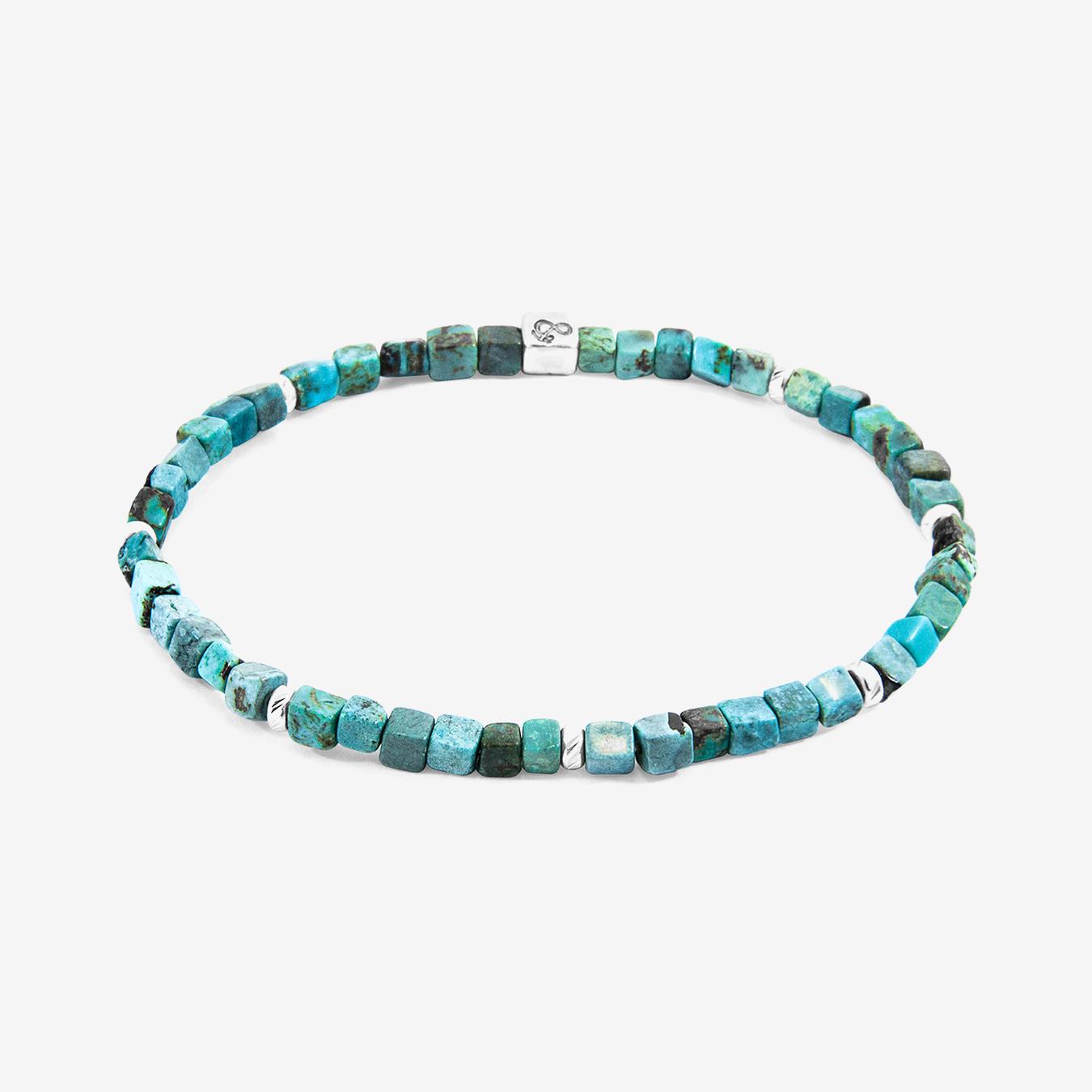 Turquoise Blue Tekapo Silver and Stone Bracelet by Anchor & Crew