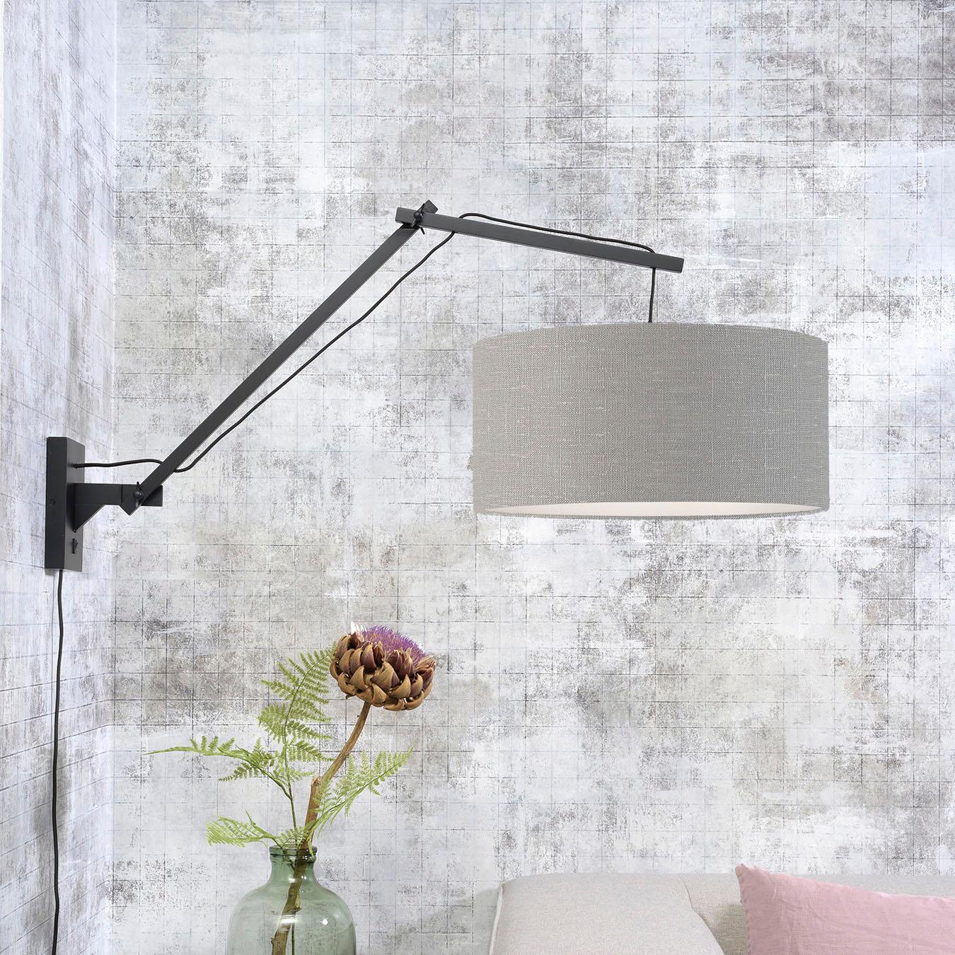 Andes Wall Lamp - Black / Light Grey by Good&Mojo