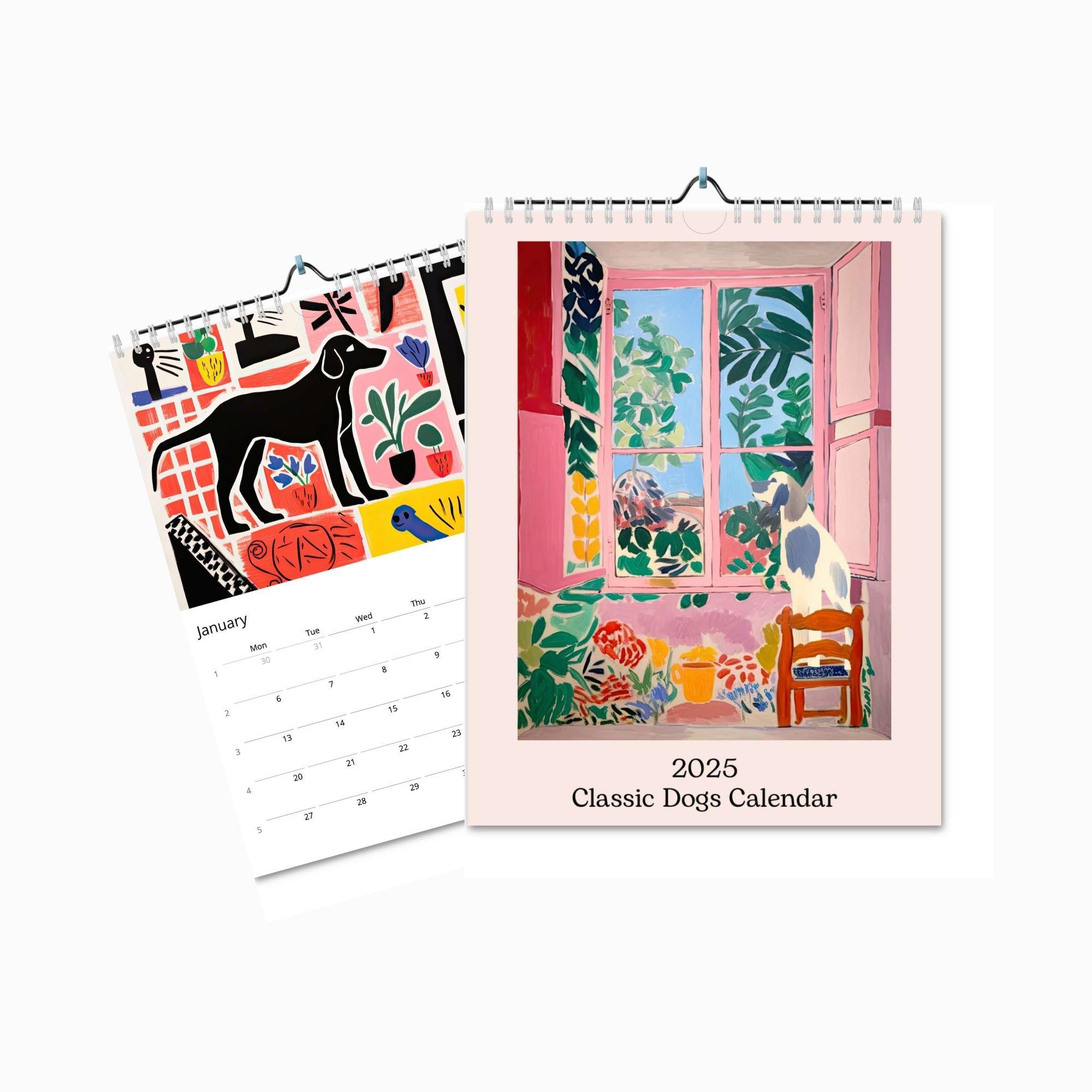 Classic Dogs 2025 Wall Calendar by Peaches Calendars