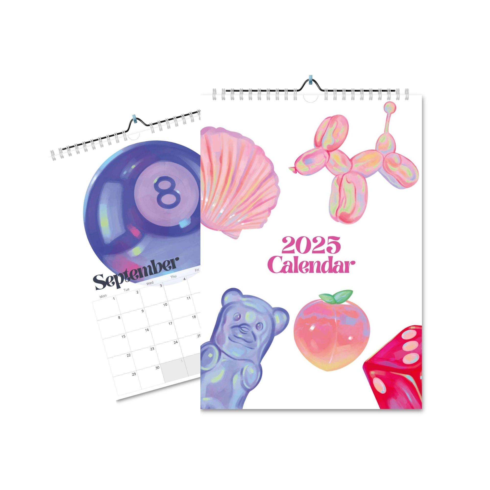 Retro Cute 2025 Wall Calendar by Peaches Calendars