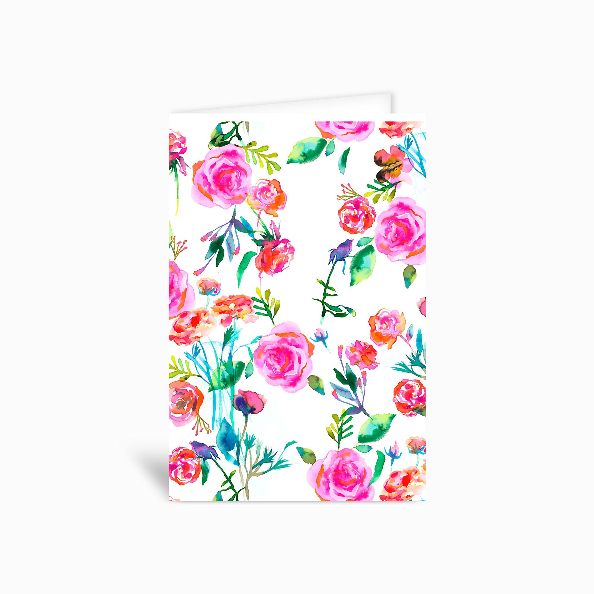 Roses Bouquet Greetings Card by Ninola Design