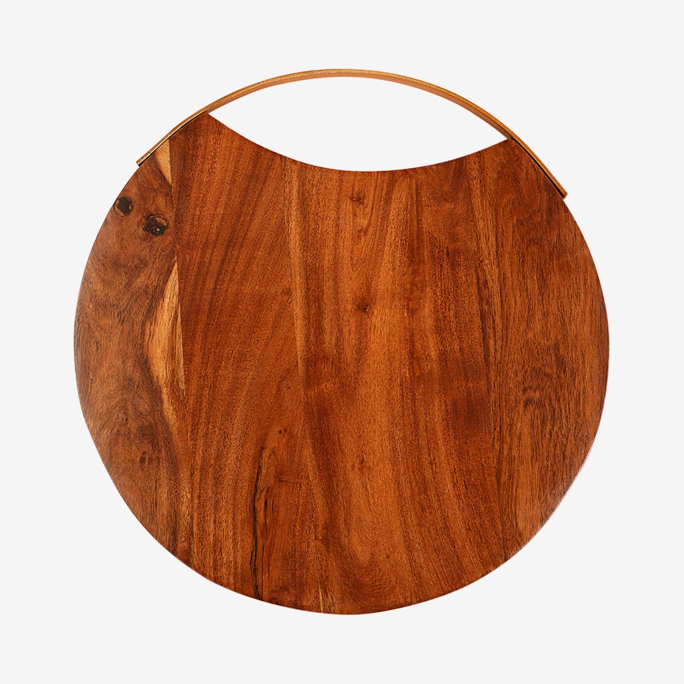 Handmade Acacia Wood Round Cheese Board by Casa Amarosa UK
