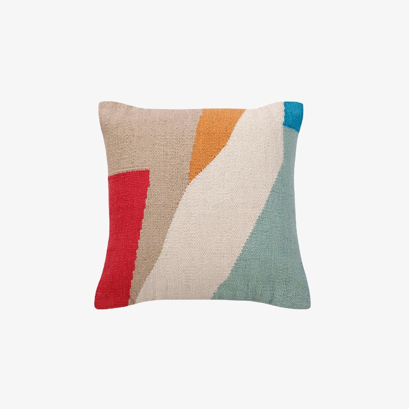 Leh Handcrafted Throw Pillow - Pink / Blue by Casa Amarosa UK