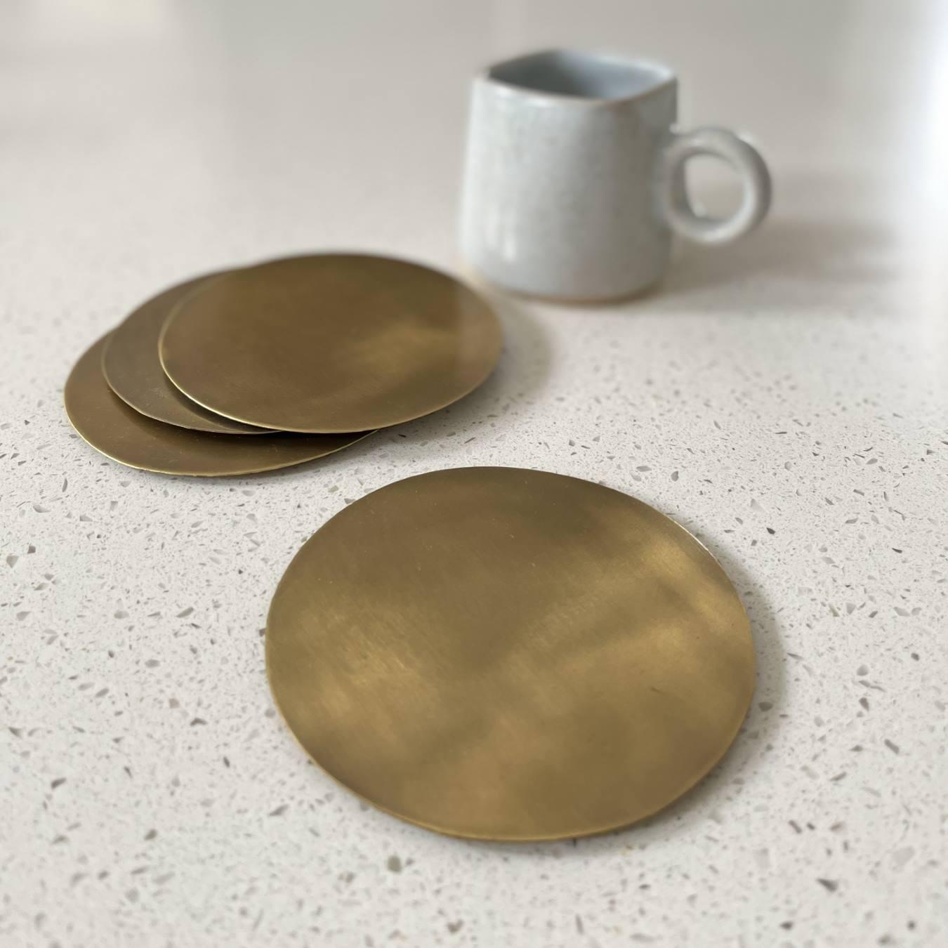 Brass Coasters - Set of 4 by MW Home