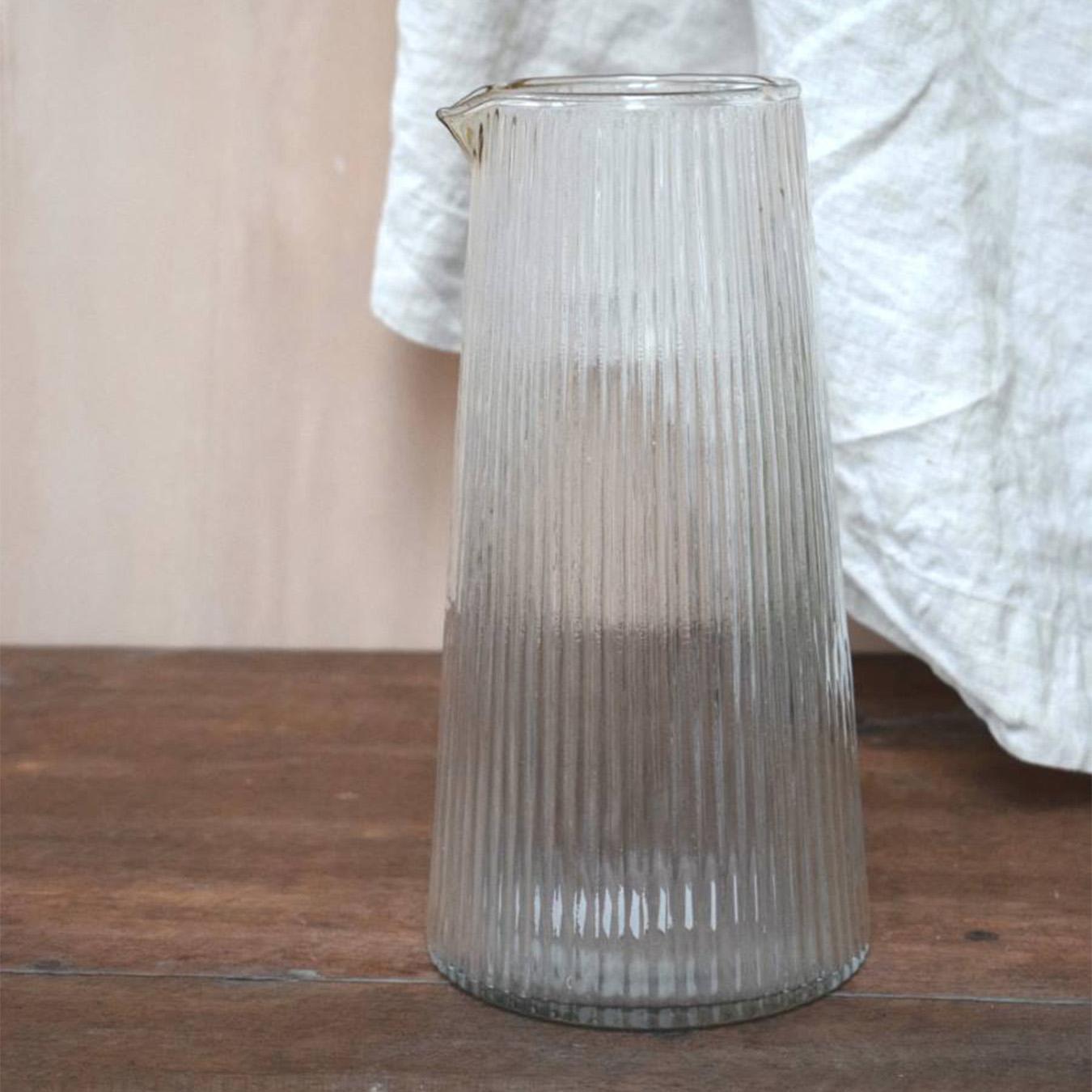 Ribbed Tapered Glass Jug by MW Home