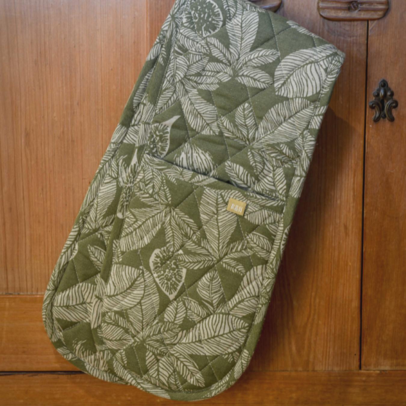 Fig Tree Double Oven Glove - Burnt Olive by Raine & Humble