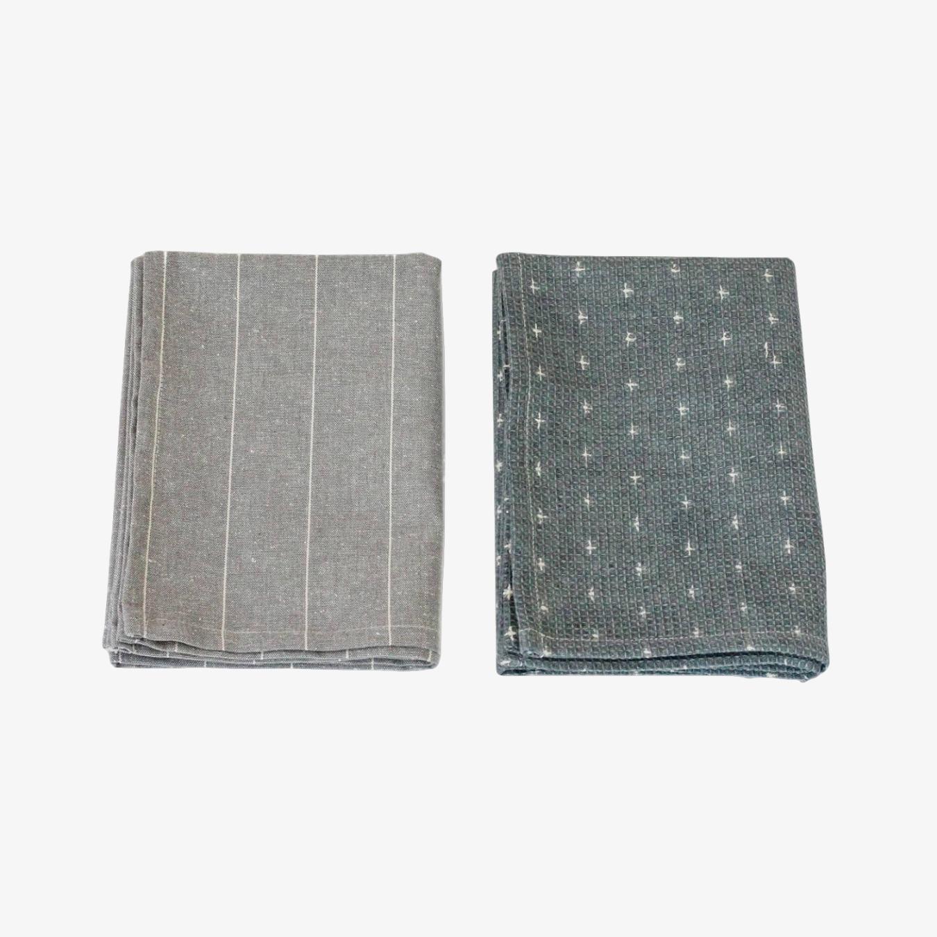 Wild Bee Print Tea Towel Pack - Slate - Set of 2 by Raine & Humble