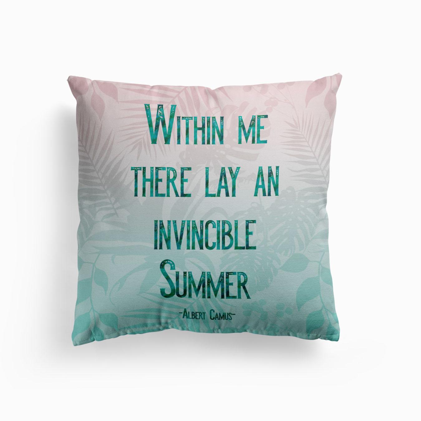 Summer Quote Palm Leaves Coussin