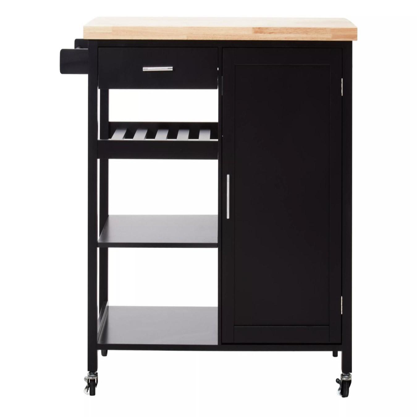 Frankfurt Black Kitchen Trolley by Fifty Five South