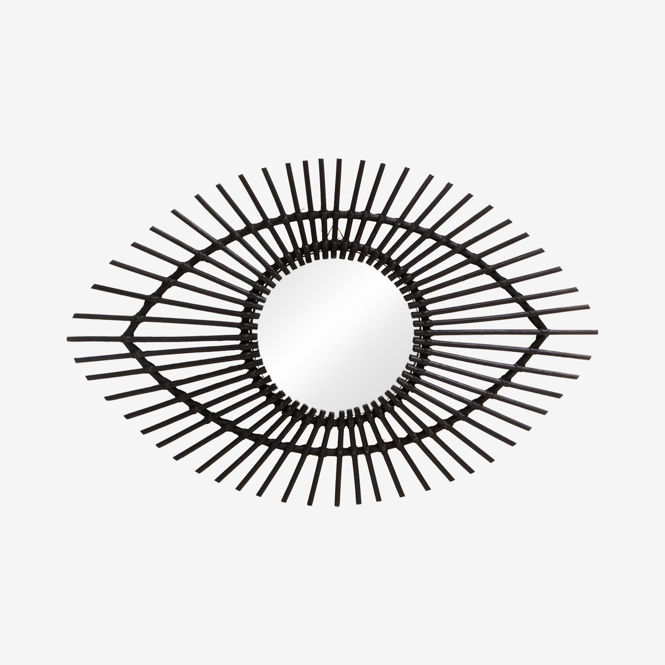 Mataram Eye Shape Rattan Mirror by Fifty Five South