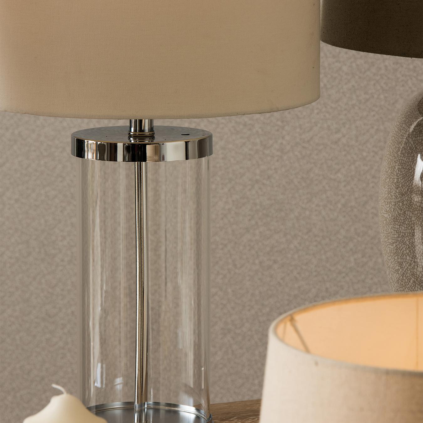 Franklyn Table Lamp - Cream / Clear - Glass / Metal by Fifty Five South