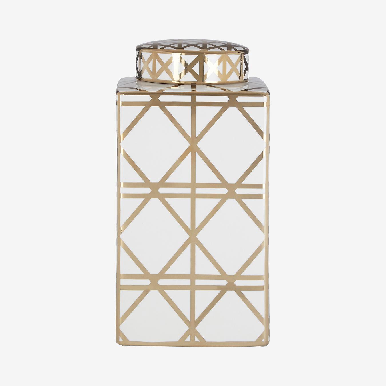 Kya Planter - White / Gold - Ceramic by Fifty Five South