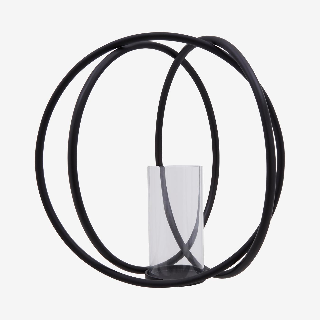Aura Candle Holder - Matte Black by Fifty Five South