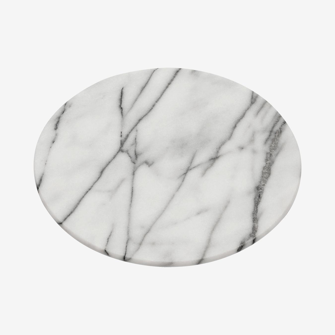Lazy Susan - Polished White Marble by Fifty Five South