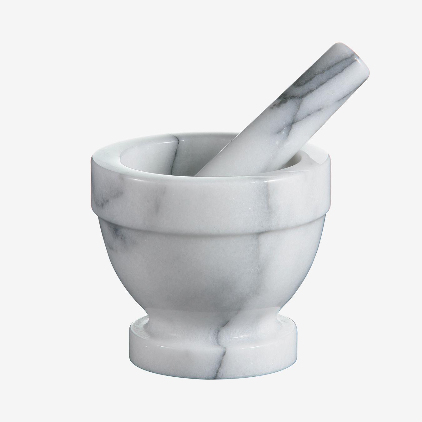 Pestle and Mortar - Polished White Marble by Fifty Five South