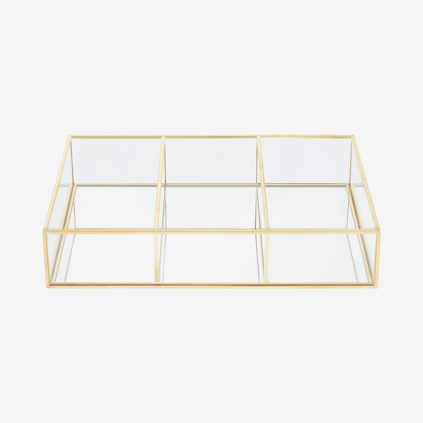 3-Compartment Cosmetics Organiser - Clear / Gold by Fifty Five South