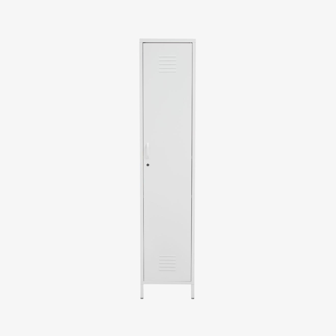 Academy 1-Door Metal Lockable Cabinet - White Powder by Fifty Five South