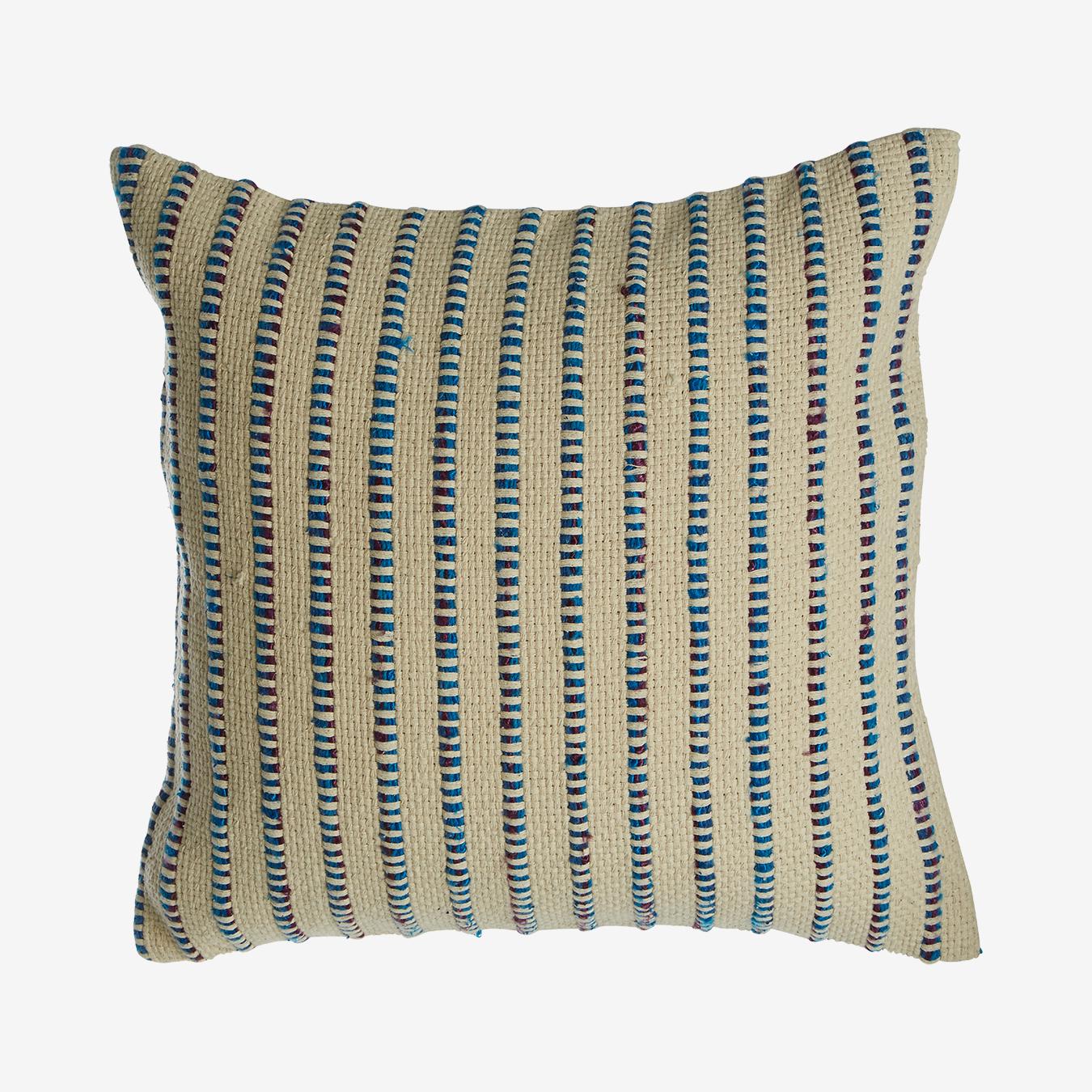 Bosie Cushion - Indigo Blue - Woven Cotton by Fifty Five South