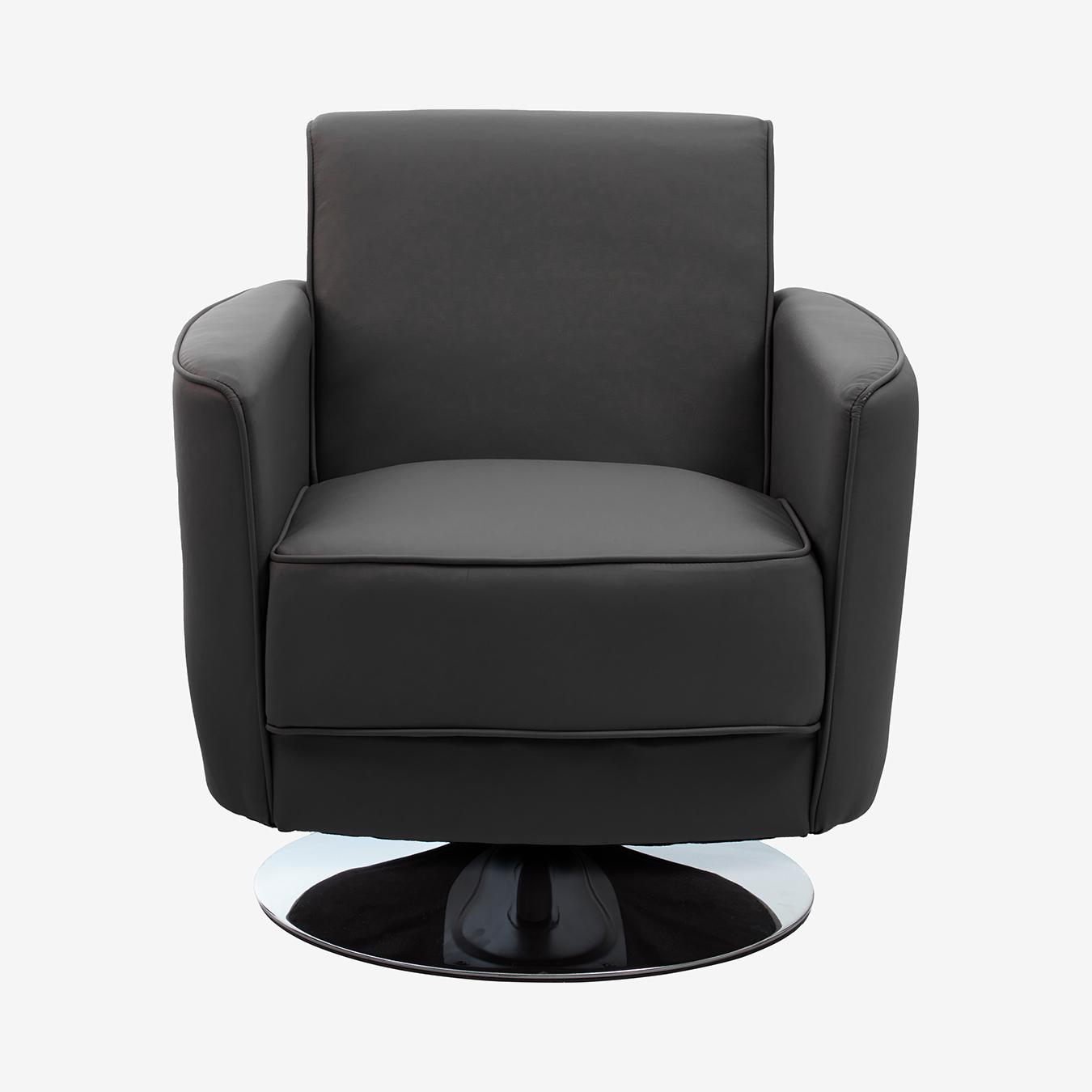 Wester Leather Effect Chair - Mink by Fifty Five South