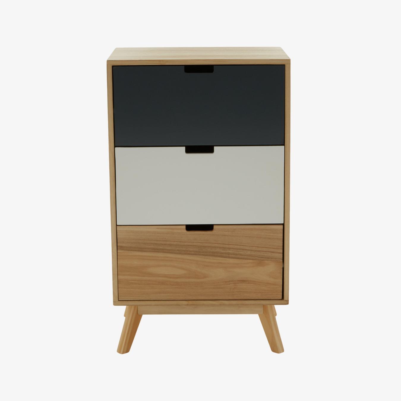 Watson 3-Drawer Chest - Natural / Grey / White by Fifty Five South