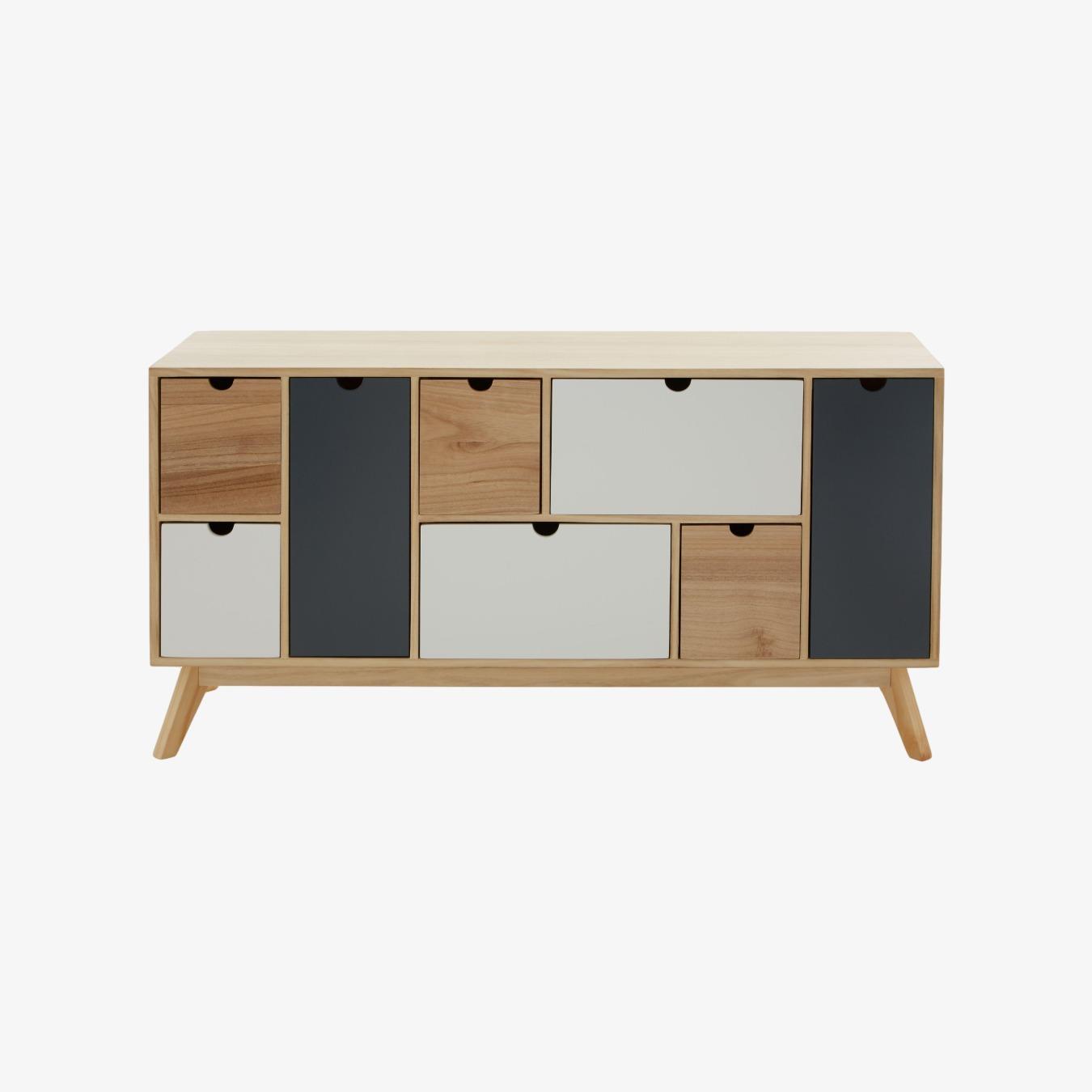 Watson 6-Drawer 2-Door Chest - Natural / Grey / White by Fifty Five South