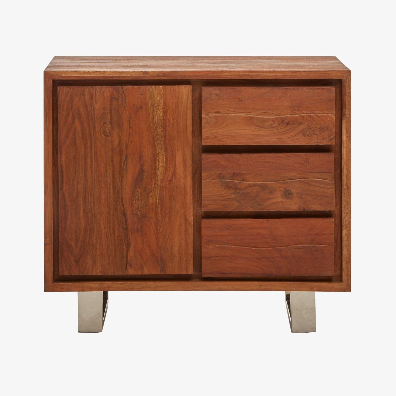 Simla 1-Door 3-Drawer Sideboard Acacia Wood by Fifty Five South