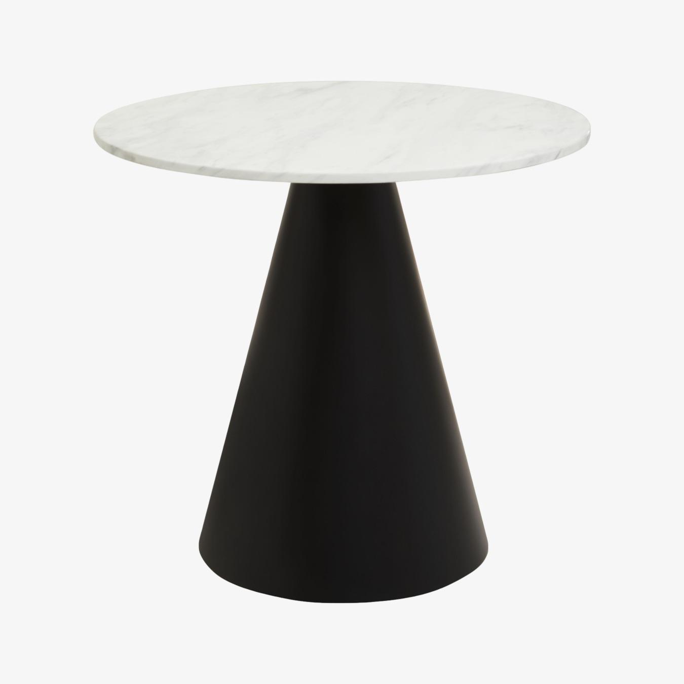 Azelea Round Dining Table - White Marble / Black by Fifty Five South