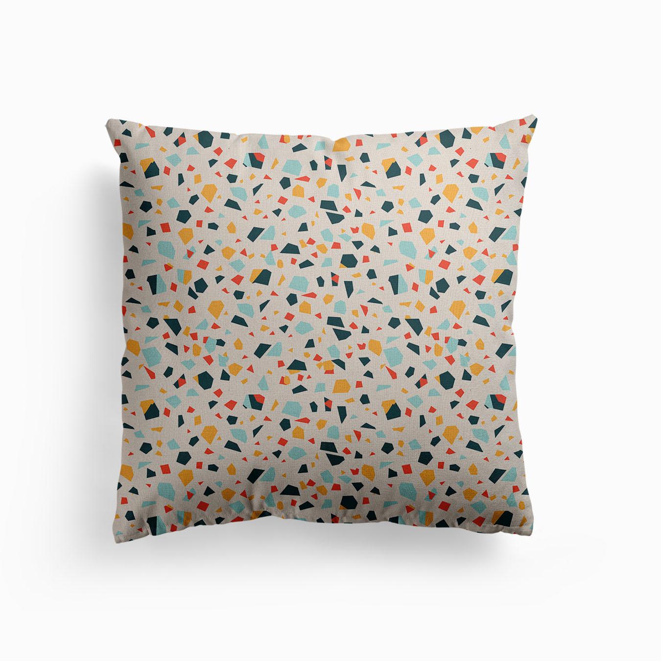 Cream Terrazzo Canvas Cuscino