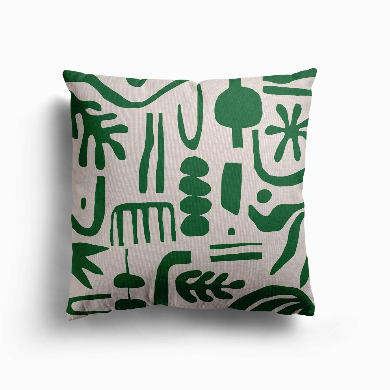 The Wishful Thinking Emerald Green Canvas Cuscino