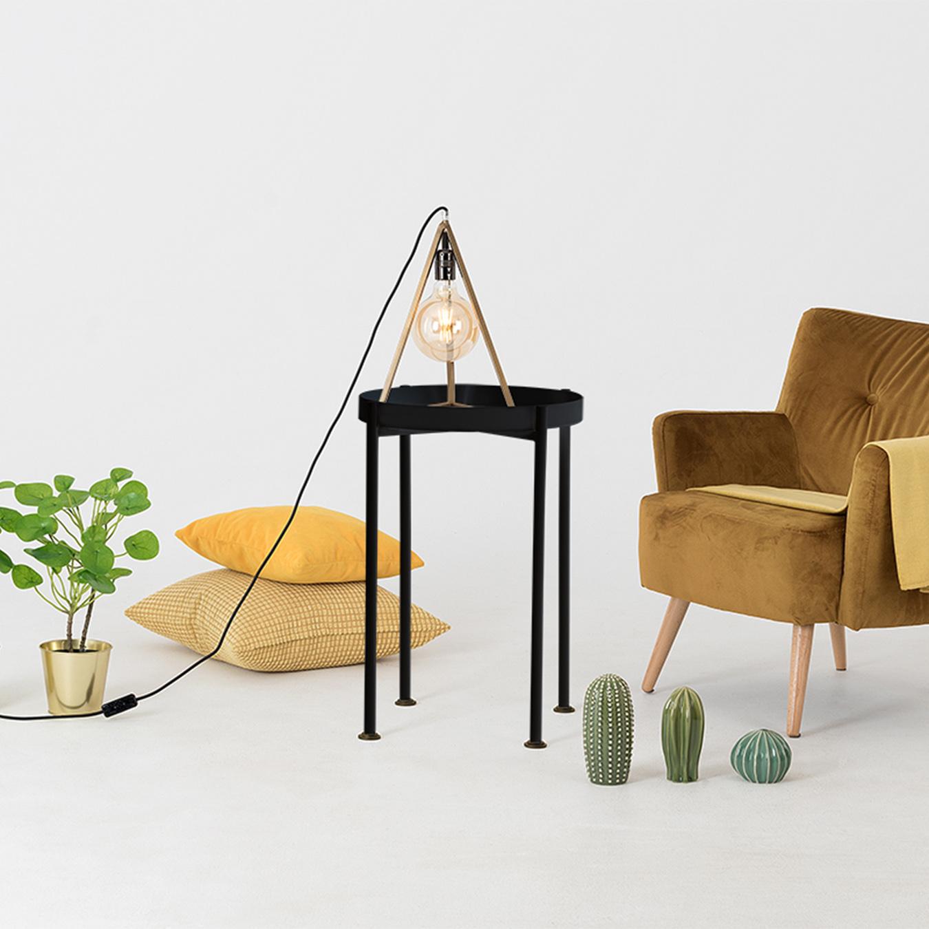 Hanna 40-1F Side Table - Black by Custom Form