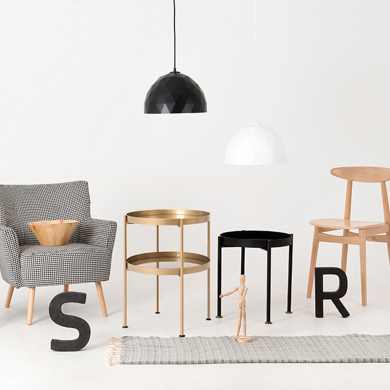 Hanna 2F / 40 Side Table - Gold by Custom Form