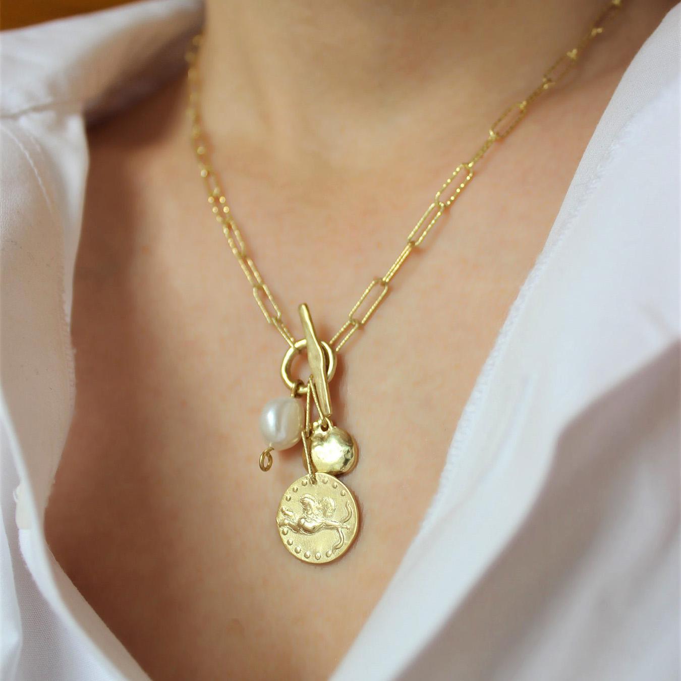 Amore Mio Medallion Necklace - Gold by Magda Koenner Jewellery