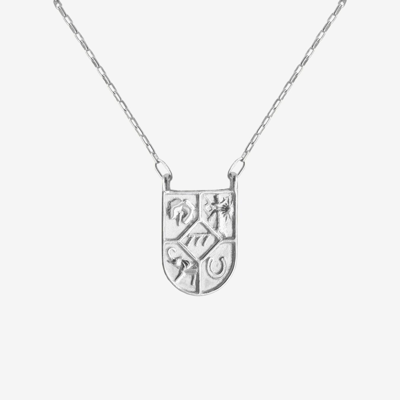 Luck Shield Medallion Necklace - Silver by Magda Koenner Jewellery