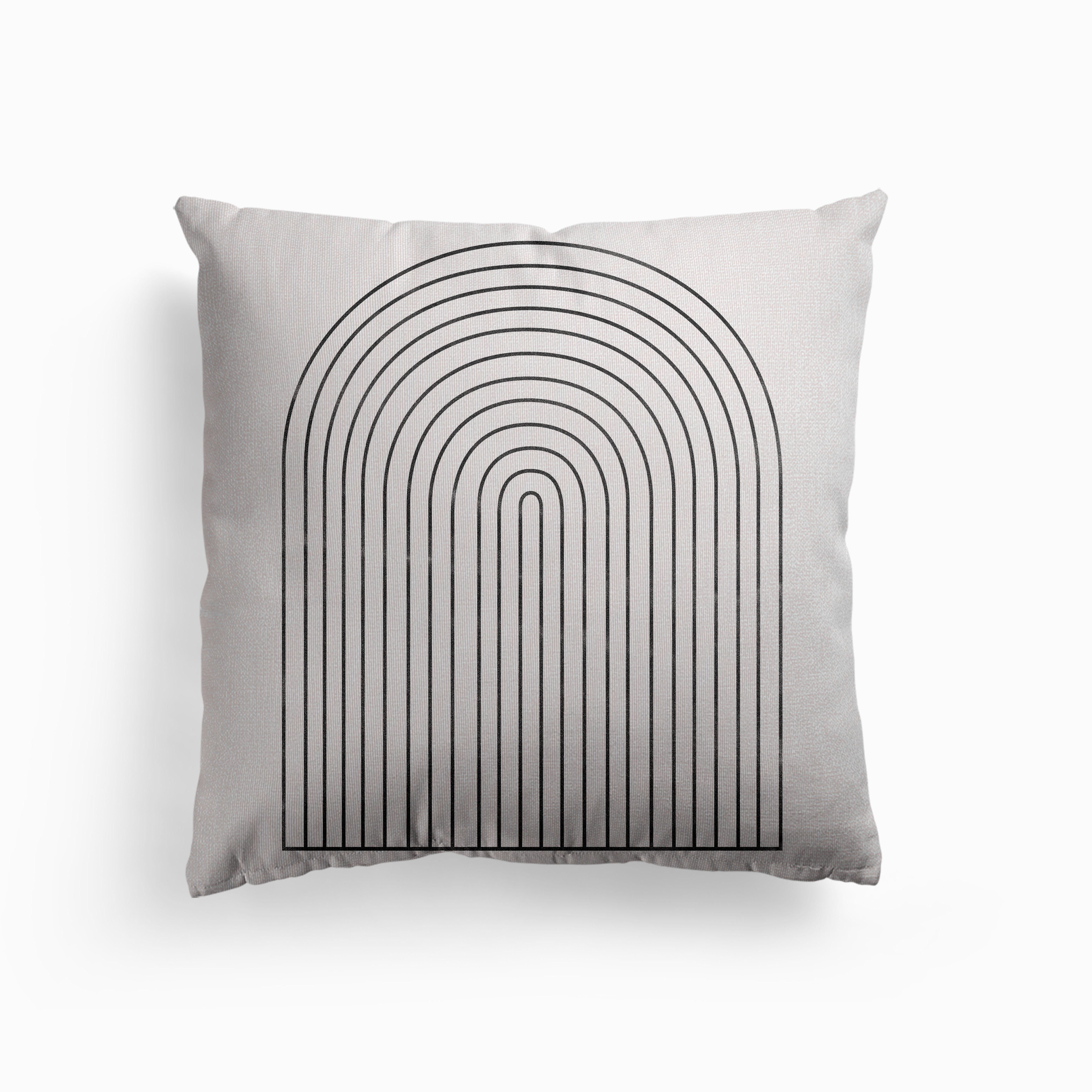 Monochrome Geometric Arches Canvas Kissen