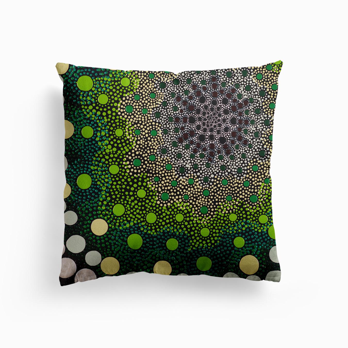 Earthtone Green Canvas Coussin