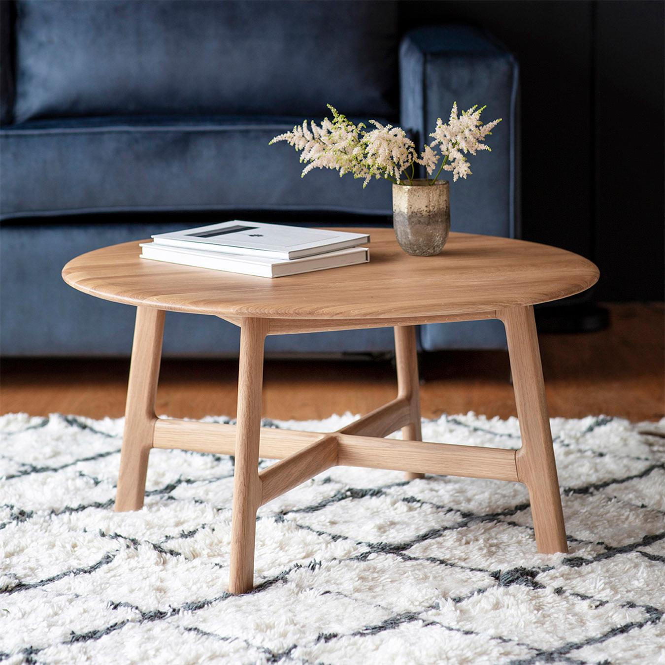 Round Coffee Table - Light Oak by E.S. Designs