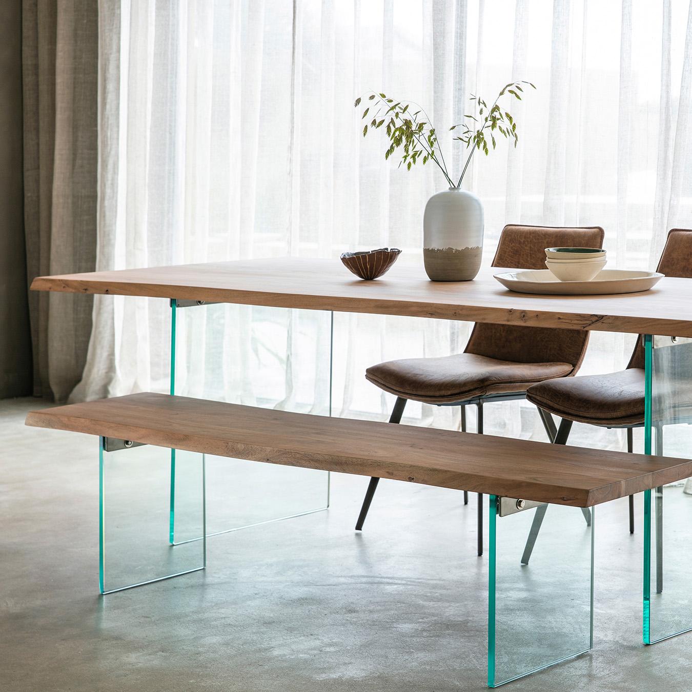 Modern Dining Table - Glass/Oak by E.S. Designs