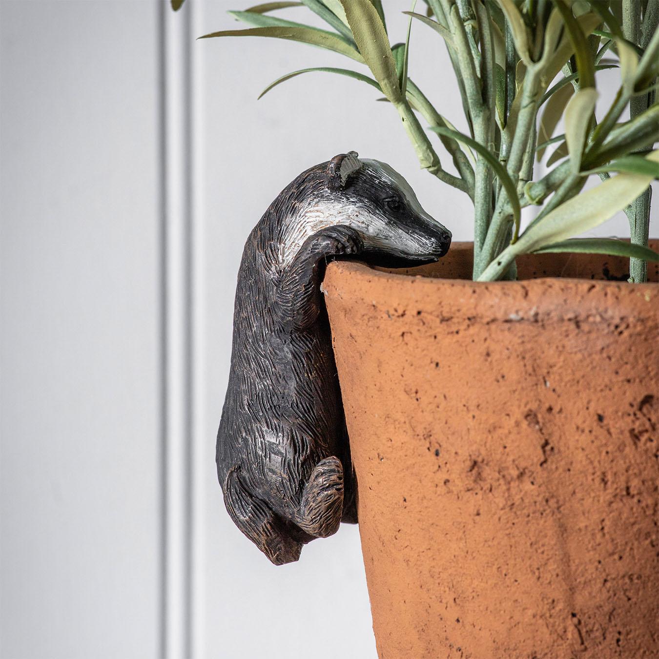 Black & White Badger Pot Hangers - Set of 2 by E.S. Designs